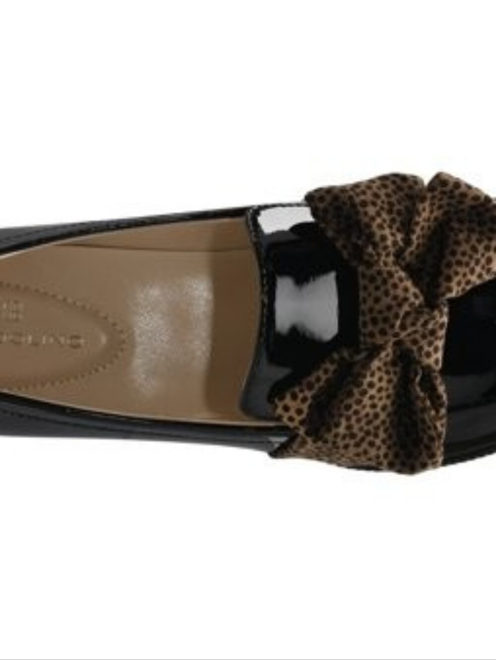 Bandolino Women's Lindio Black Patent Loafers with Brown Bow Detail - Picture 9 of 9